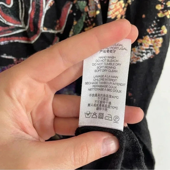 IRO Atimo Muscle Tee Linen Graphic Print Tank Top Crew Neck Tshirt Rose M - Picture 6 of 9